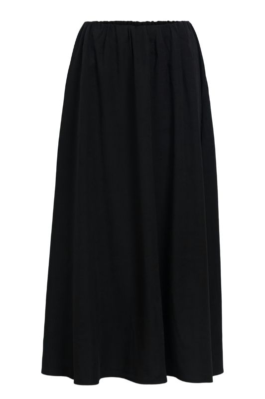 Object Fia midi skirt I Cool klassisk nederdel med lommer i sort