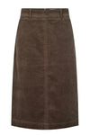 Freequent Cordy skirt | Sandfarvet nederdel i fløjl