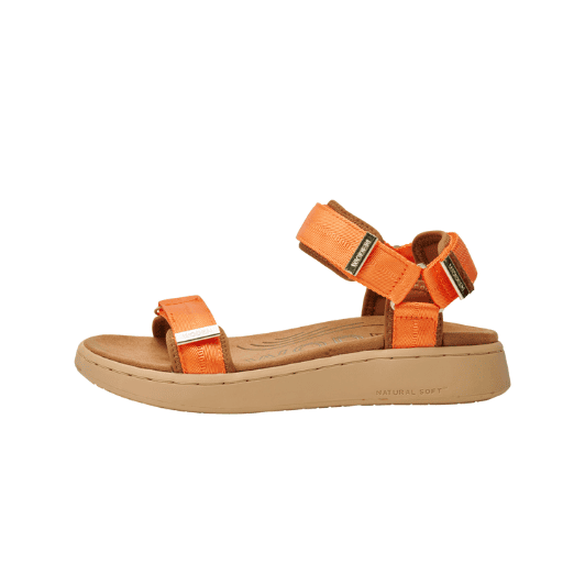 Woden Line sandal | Damesandal i orange I Natural Soft sål