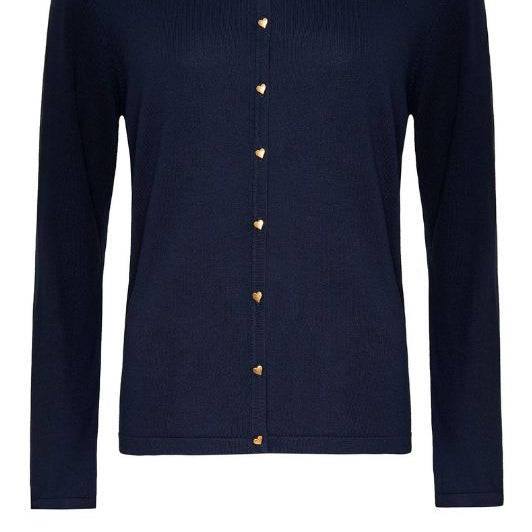 Ofelia Fri viskose strik cardigan i navy