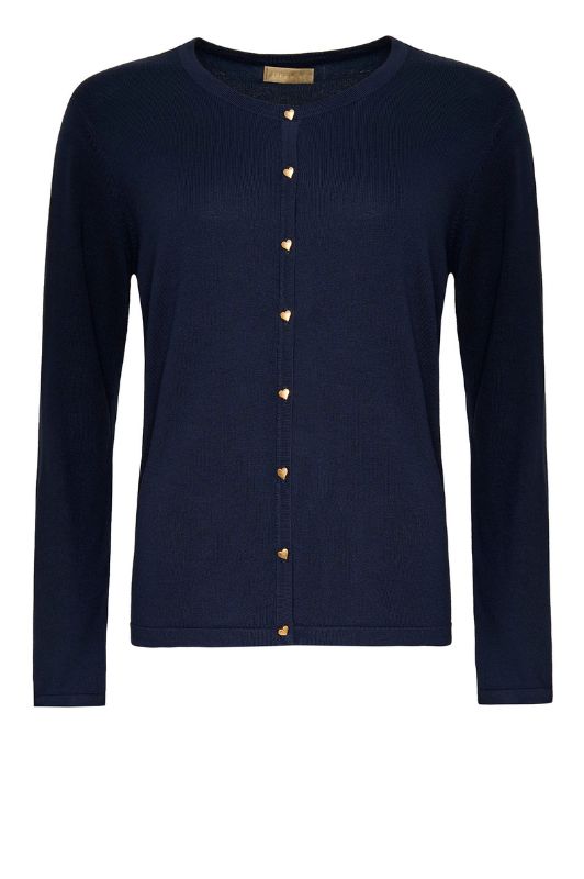 Ofelia Fri viskose strik cardigan i navy