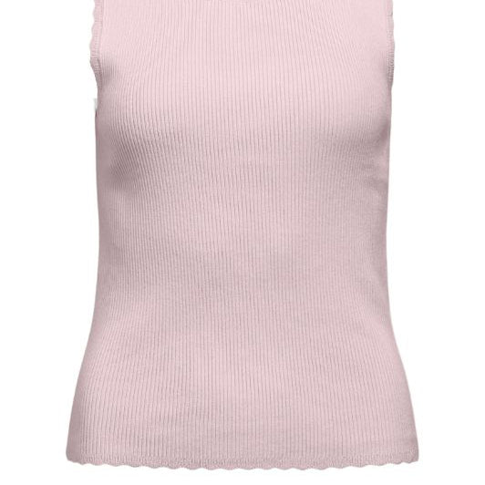 Object Kelly s/l top I Strikket top med tungekant i rosa I Dresslab