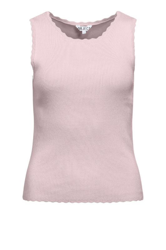 Object Kelly s/l top I Strikket top med tungekant i rosa I Dresslab