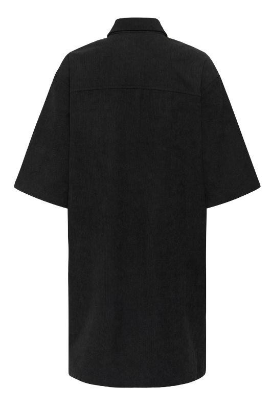 Saint Tropez Magnille dress | Sort fløjlskjole med korte ærmer