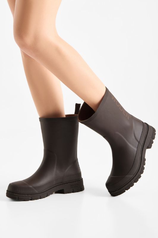 WODEN Lia waterproof | Gummistøvle i chokolade brun