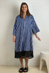 Gaspar Mumbai stripe lace dress | Stribet blå kjole I Dresslab
