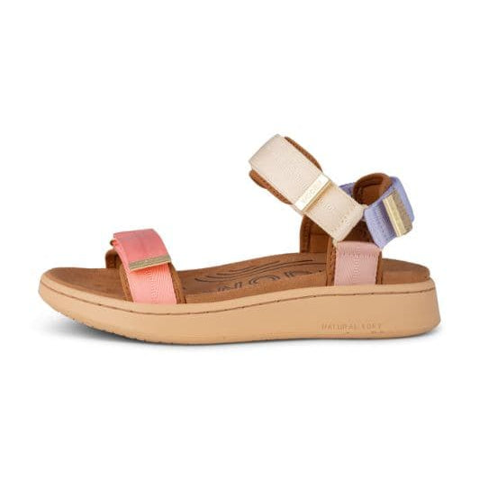 Woden Line sandal | Damesandal butter multi med Natural Soft sål