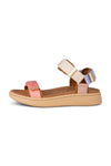 Woden Line sandal | Damesandal butter multi med Natural Soft sål