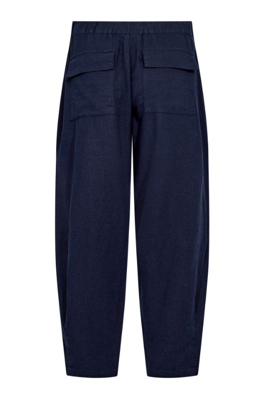 Freequent Lava pant | Barrel buks i navy hør