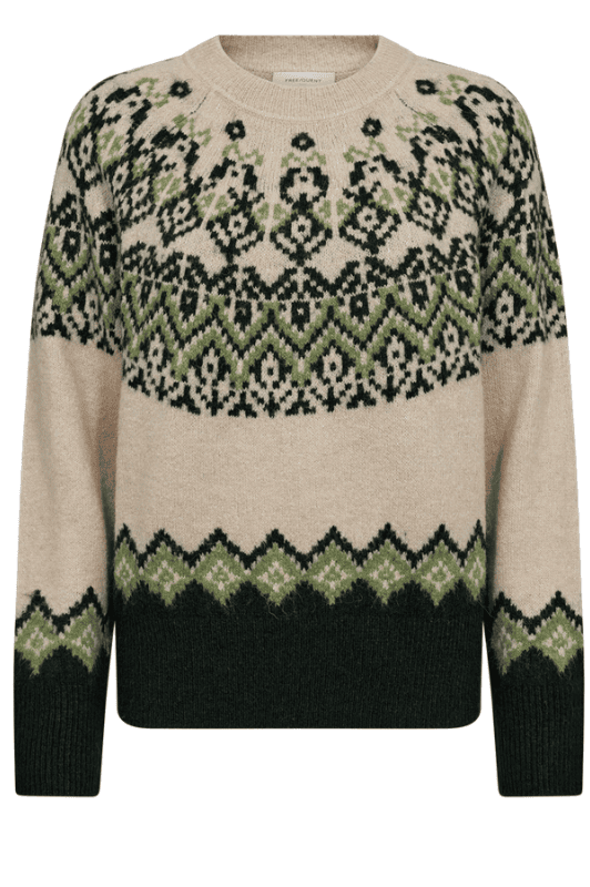 Freequent Merla strik pullover | Islænderstrik army
