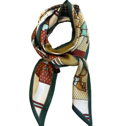 Luxzuz Lungo scarf I Tørklæde med flot grønt print