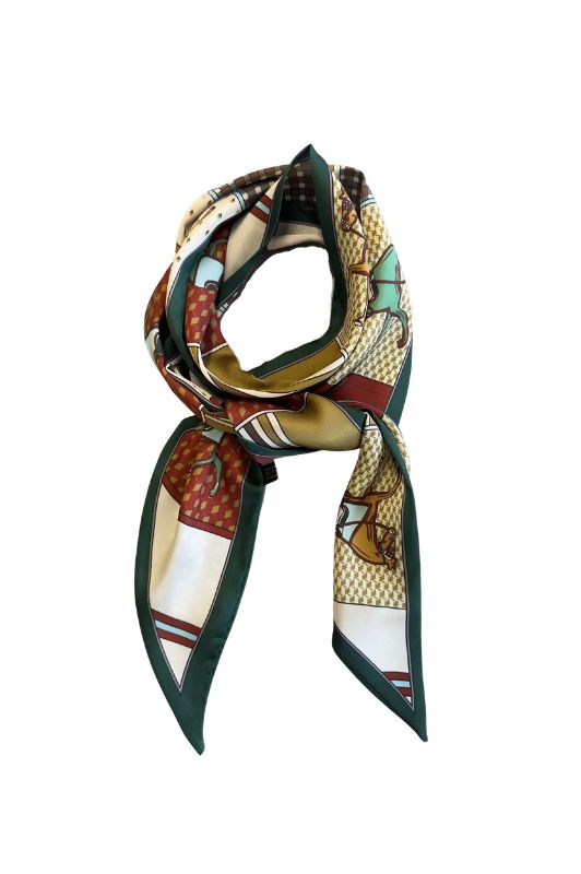 Luxzuz Lungo scarf I Tørklæde med flot grønt print