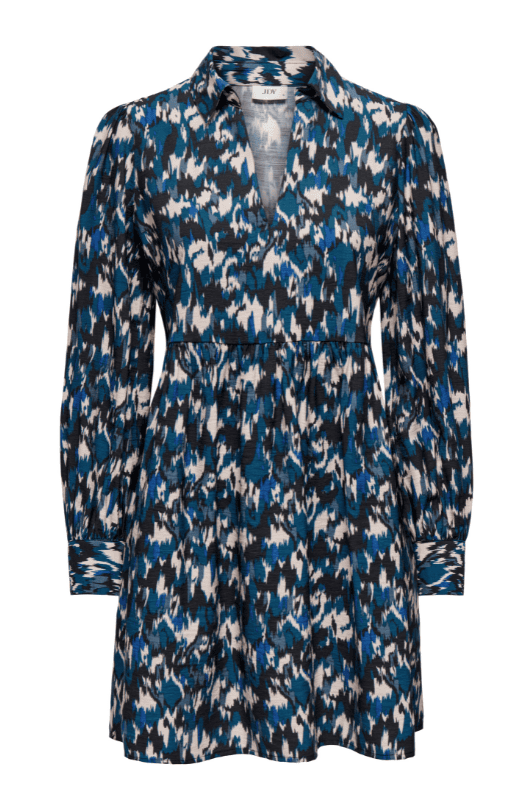 JDY Abigail dress | A-shape kjole i blåt aztec print