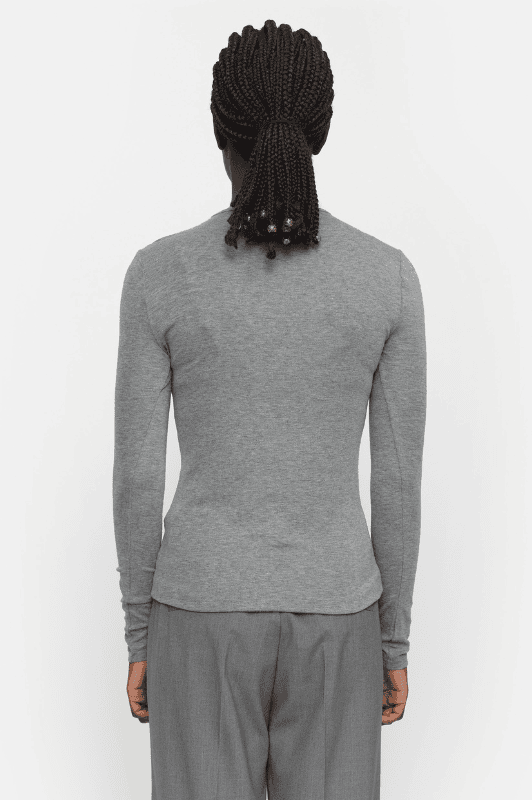 Soft Rebels Roman Top | Basis bluse i det blødeste modal | Grå melange