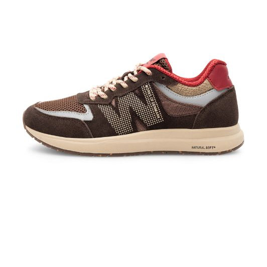 Woden Rigmor open mesh leather sneakers | Cacao multi