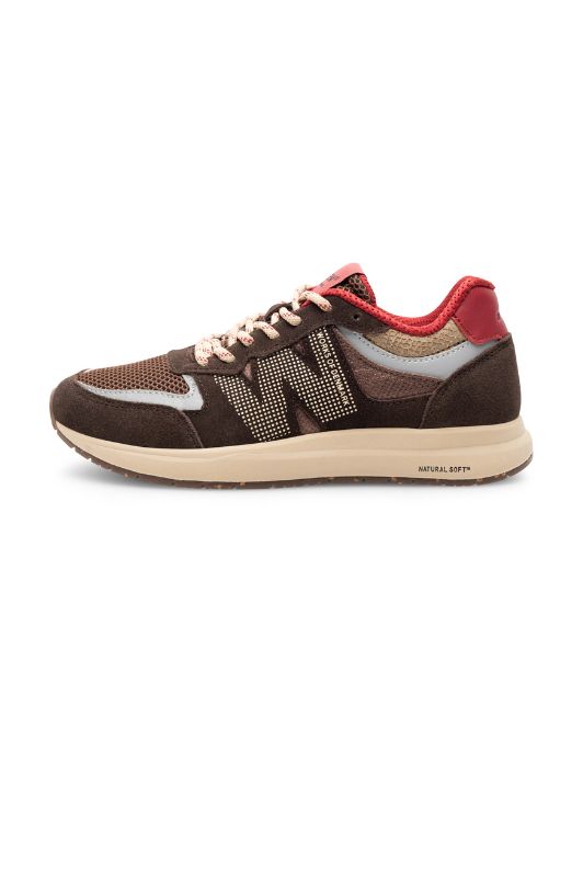 Woden Rigmor open mesh leather sneakers | Cacao multi