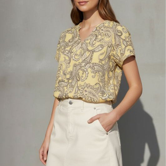 Ofelia Maja bluse gul paisley I Dresslab