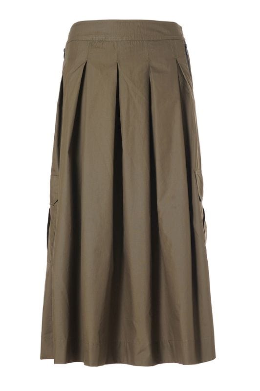 Luxzuz Malle skirt I Lang khaki cargo nederdel med lommer I Dresslab