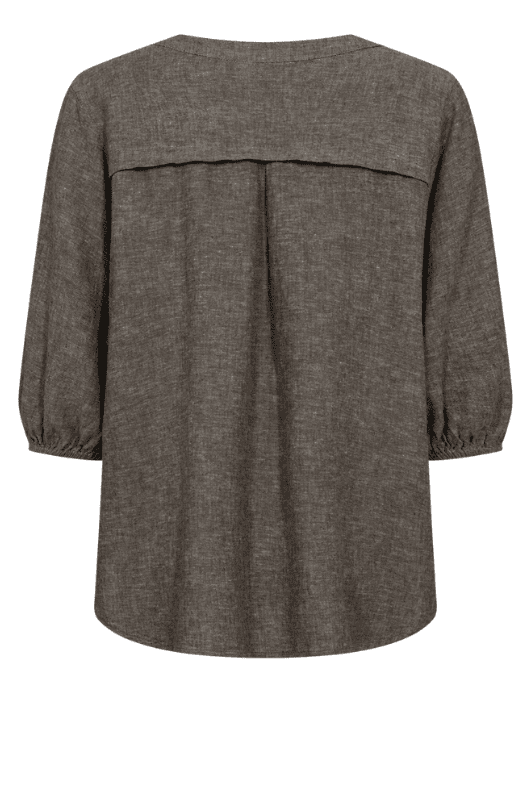 Freequent Lava shirt | Feminin hørbluse i morel I Dresslab