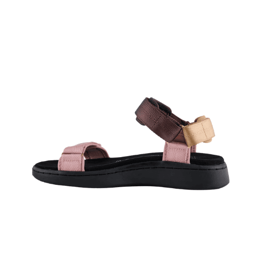 Woden Line sandal | Damesandal i Multifarver lilla og lyserød I Natural Soft sål