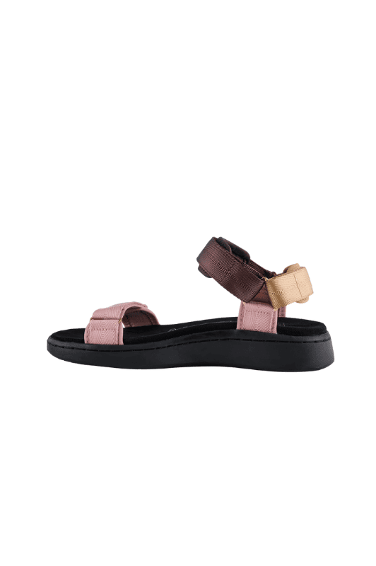 Woden Line sandal | Damesandal i Multifarver lilla og lyserød I Natural Soft sål