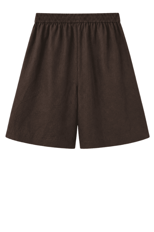 Luxzuz Eiluu shorts | Mørkebrune shorts med elastiktalje og lommer