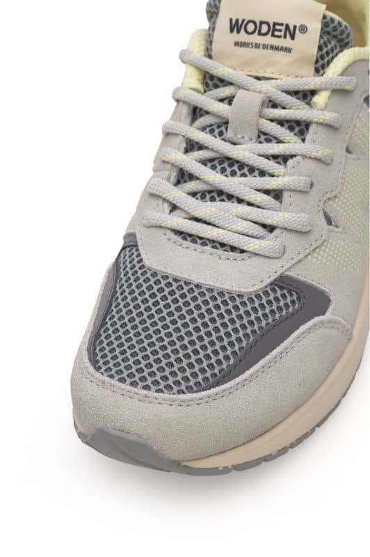 Woden Rigmor open mesh leather sneakers | Sea fog