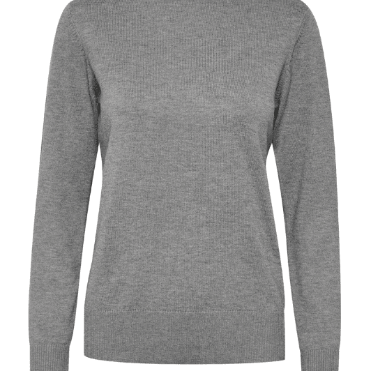 Saint Tropez Mila strik | Strikket rullekrave pullover i gråmelange