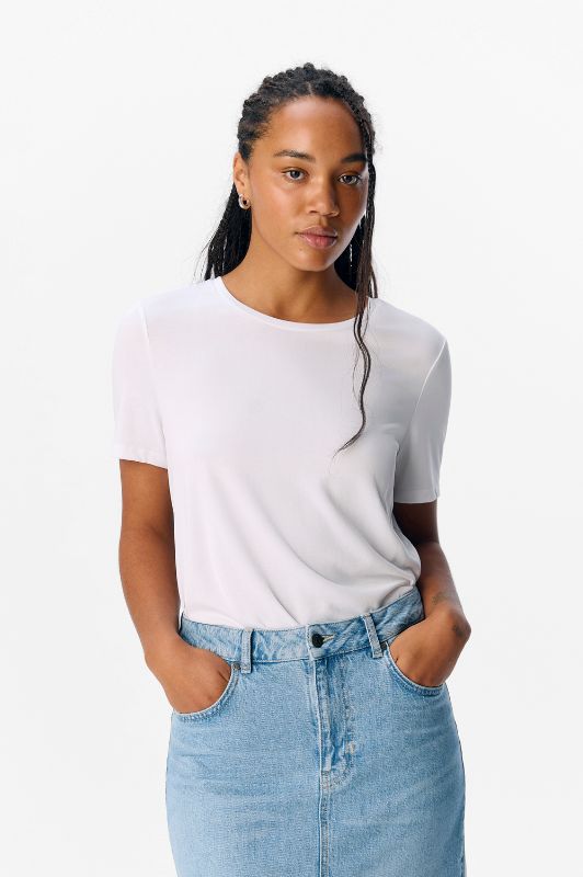 Object Annie t-shirt i hvid tencel