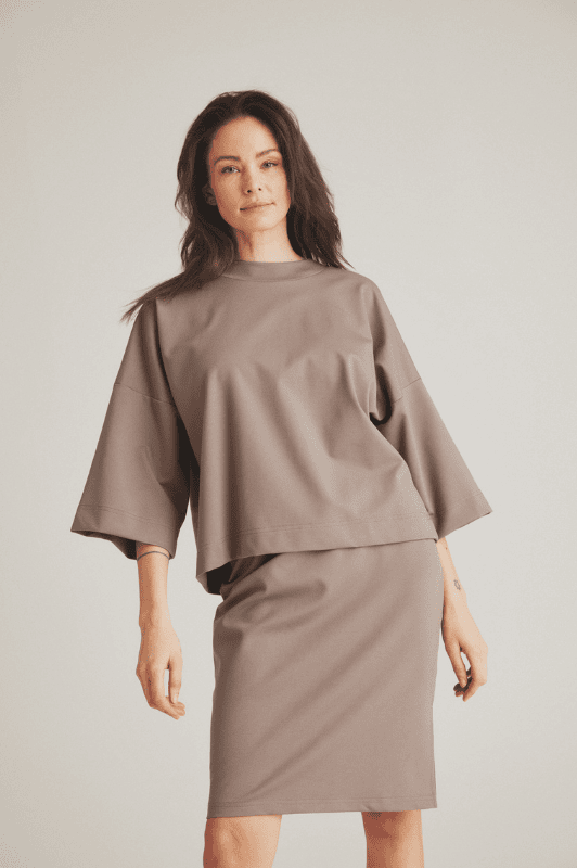Luxzuz Beatrix Skirt  | Cool sand nederdel med sideslids
