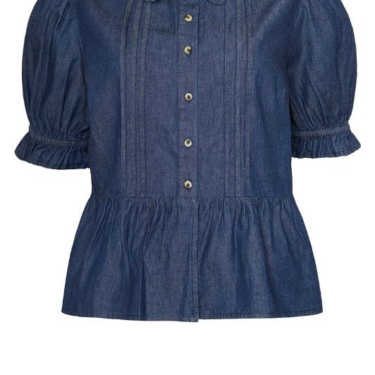 Ofelia Blair bluse | Cool denim top med fine detaljer I Dresslab