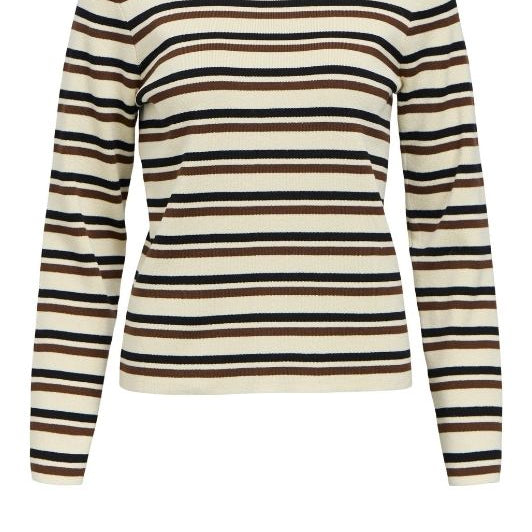 Object Ester pullover I Strikbluse i creme med striber