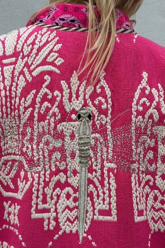 Gaspar Marli vest I Cool vest i jaquardmønster i pink I Dresslab