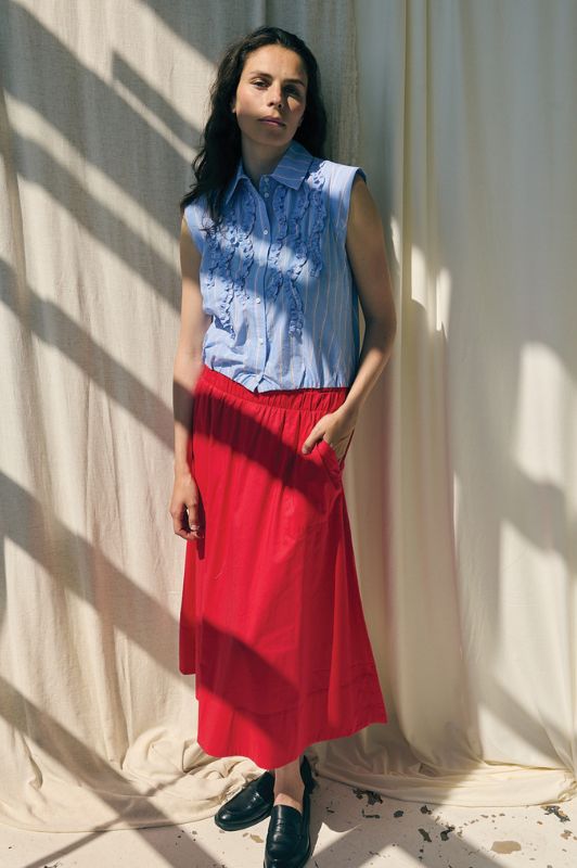 La Rouge Vilma skirt | Poplin nederdel rød