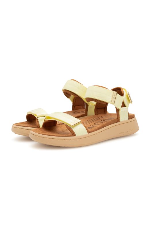 Woden Line sandal | Damesandal i lysegul I Natural Soft sål