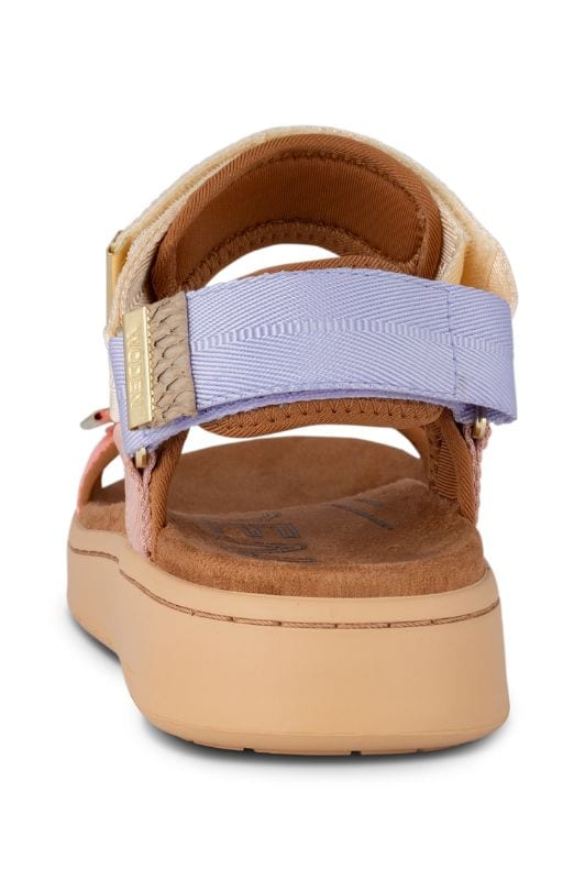 Woden Line sandal | Damesandal butter multi med Natural Soft sål