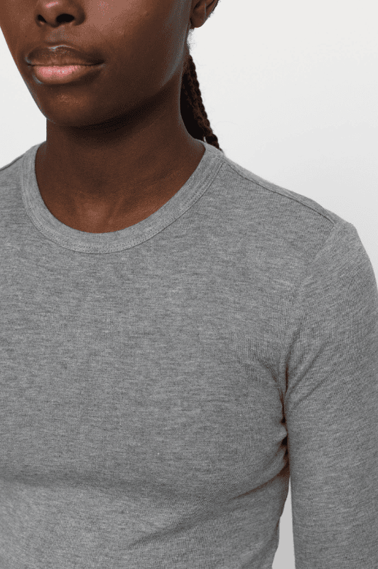Soft Rebels Roman Top | Basis bluse i det blødeste modal | Grå melange