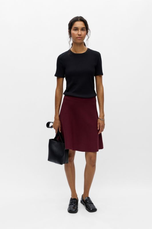Object Reynard A-shape skirt I Striknederdel i bordeaux