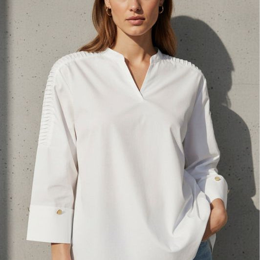 Ofelia Mindy bluse hvid med fine detaljer I Dresslab