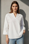 Ofelia Mindy bluse hvid med fine detaljer I Dresslab