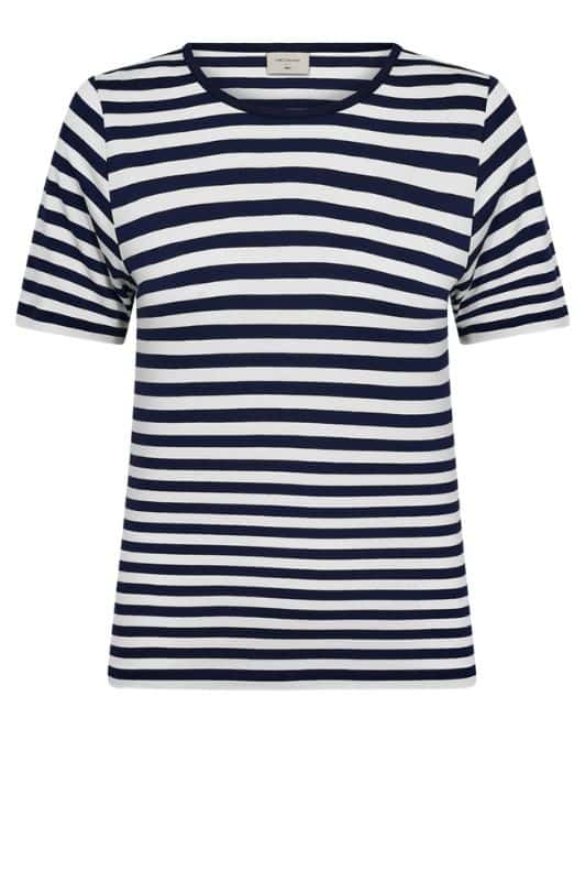 Freequent Liana t-shirt I Strib navy hvid