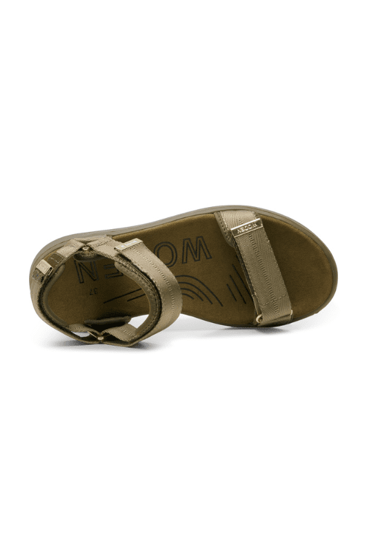 Woden Line sandal | Damesandal i olivengrøn I Natural Soft sål