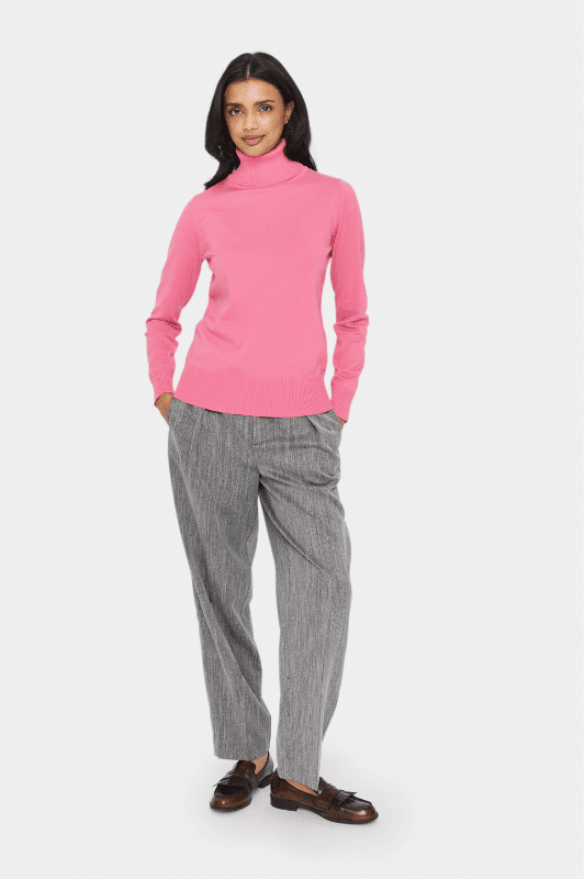 Saint Tropez Mila strik | Strikket rullekrave pullover I Pink