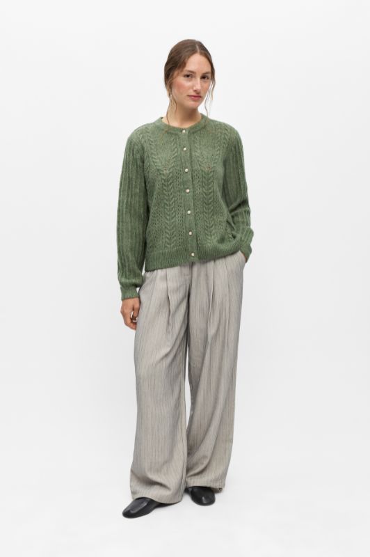 Object Flora knit I Cardigan i flot grøn
