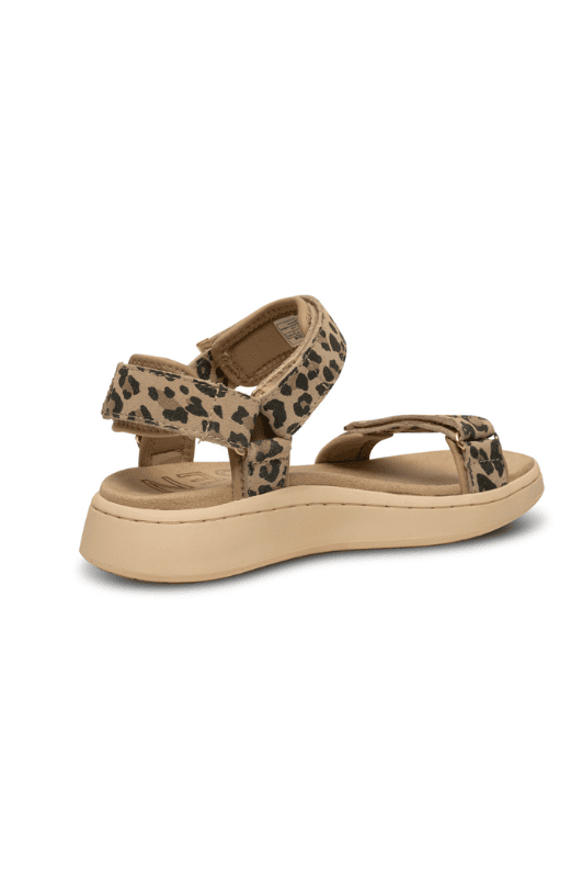Woden Line sandal | Damesandal i leopard ruskind Natural Soft sål