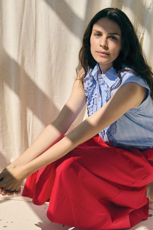 La Rouge Vilma skirt | Poplin nederdel rød