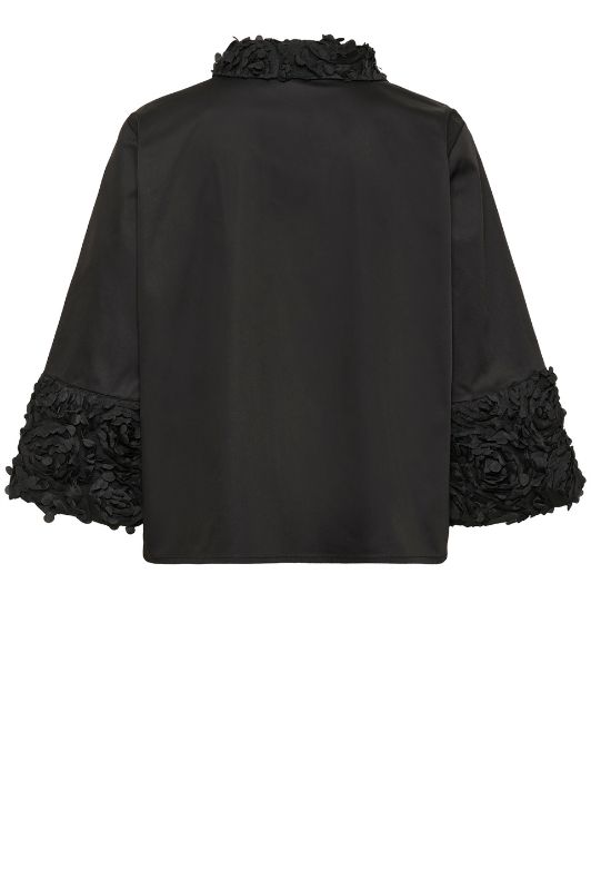 Karen by Simonsen Cleo Shirt | Skjorte i sort med tyl krave