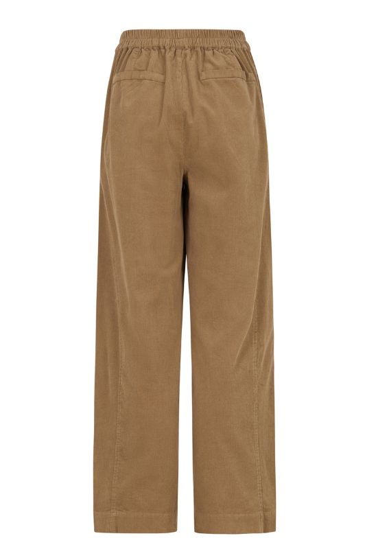 Tooday Dove barrel pants I Barrel bukser i sandfarvet fløjl