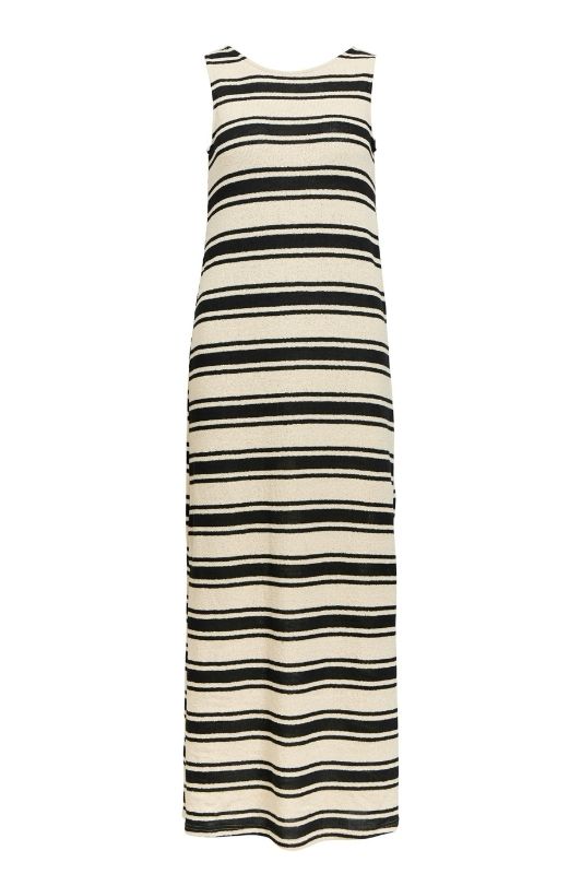 Object Cielo jersey kjole i sort hvid strib I Dresslab