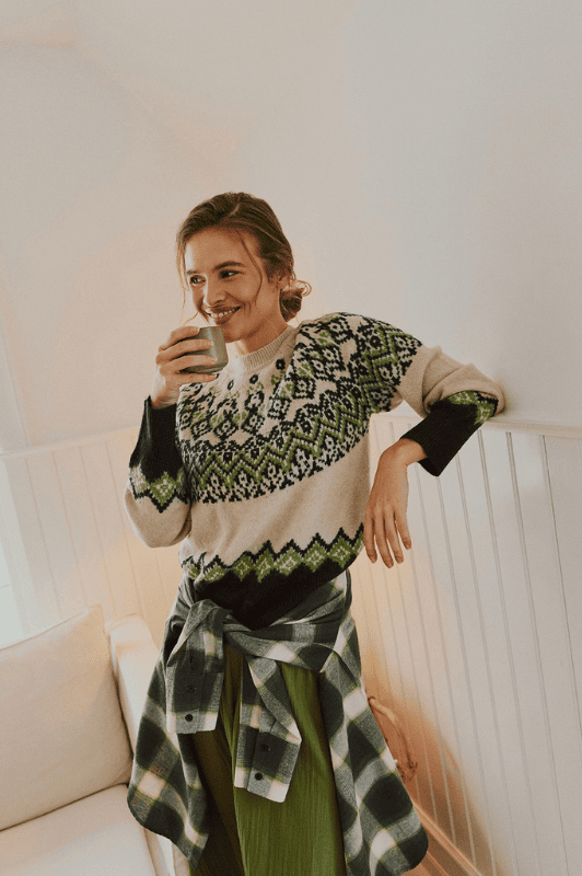 Freequent Merla strik pullover | Islænderstrik army